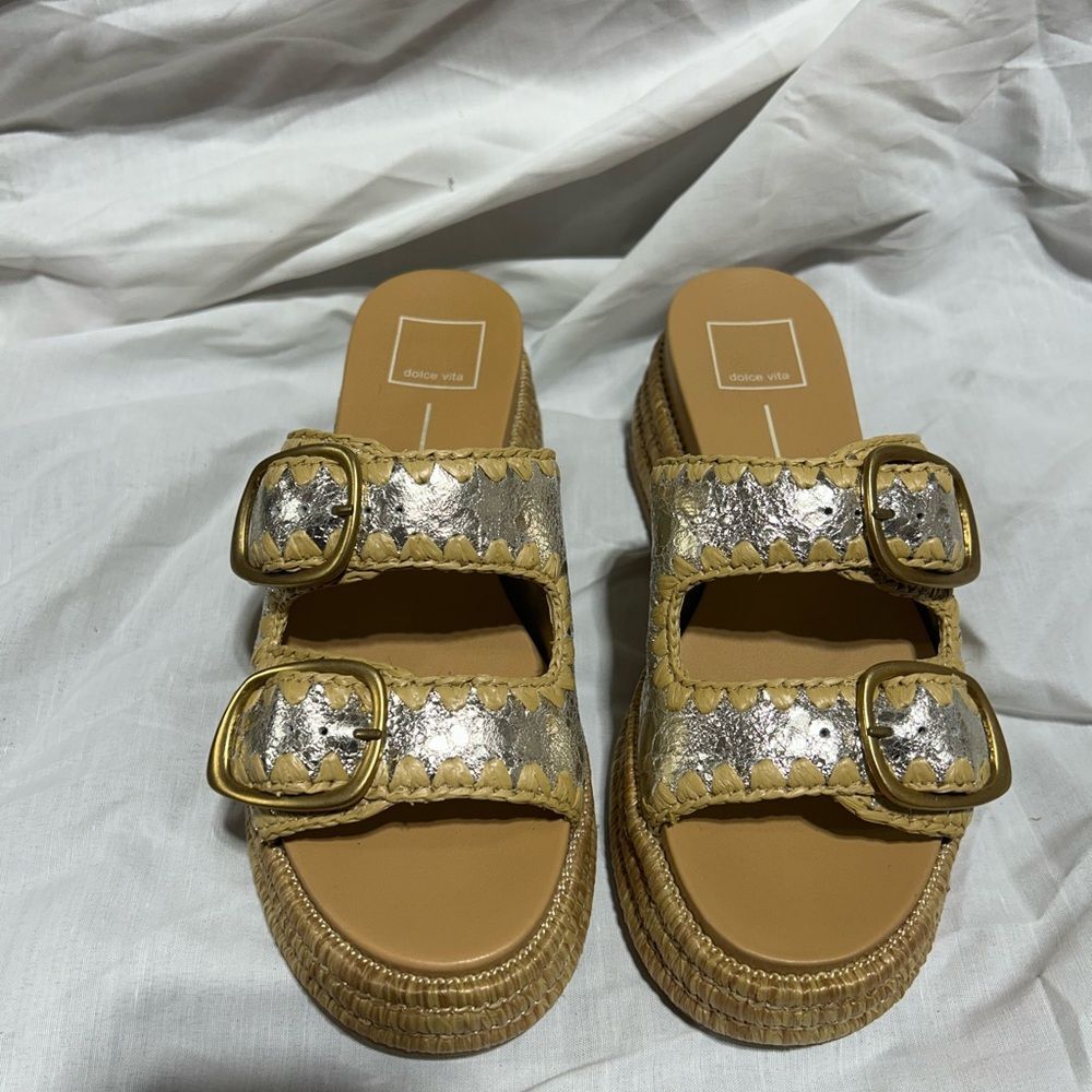 Dolce Vita Leather Double Buckle Sandals - Wanika